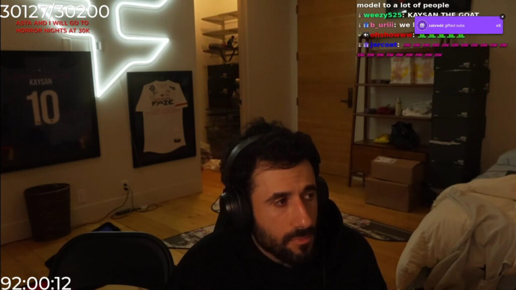 FaZe Kaysan Gets Emotional After Hitting 30K Twitch Subs