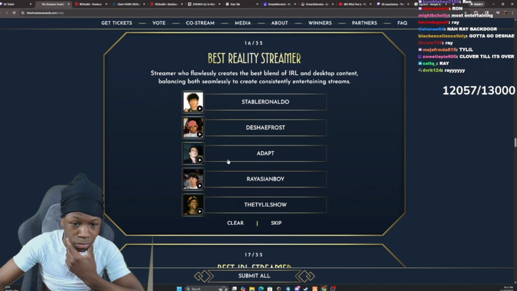 Rakai Supports Ray in Streamer Awards — Best Reality Streamer Vote