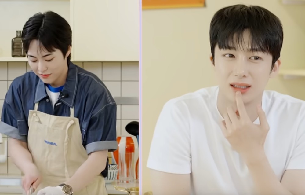 EXO Xiumin Welcomes MONSTA X Hyungwon to Ramyeon Store
