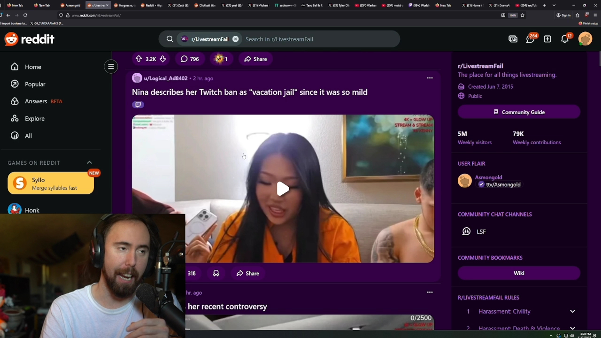 Asmongold Fires Back After Nina Lin Accuses Him of Obsession