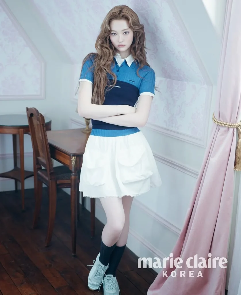 MEOVV Ella Shines in Marie Claire Korea x Miu Miu Pictorial Preview