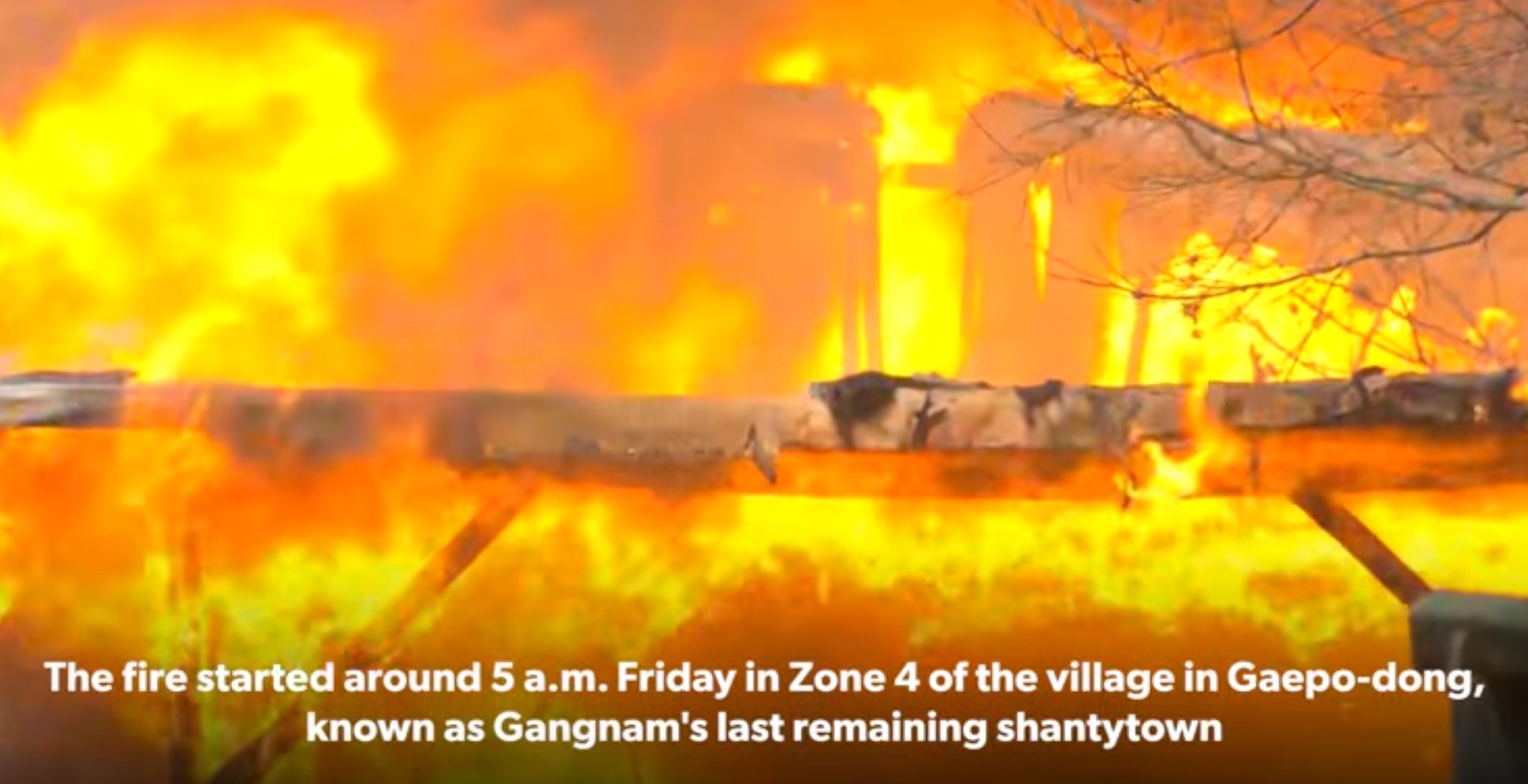 Fire Breaks Out in Guryong Village Shantytown